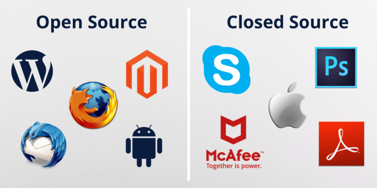 مقایسه open source و cloused source