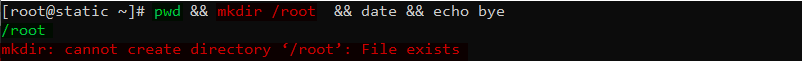 run multiple linux commands one line by &&